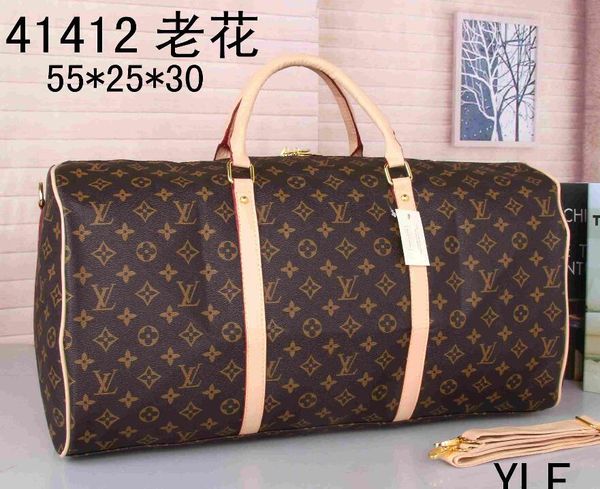 

2019 brand duffle bag women travel bag hand luggage luxury de igner travel bag men pu leather handbag large cro body bag tote 55cm gf d