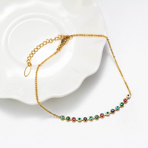 

радуга сглаз ножные для женщин красочного цирконий copper ножного, Red;blue