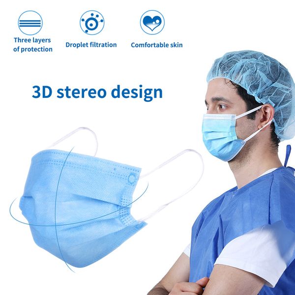 

face masks disposable 3 layers dustproof mask facial protective cover masks set anti-dust