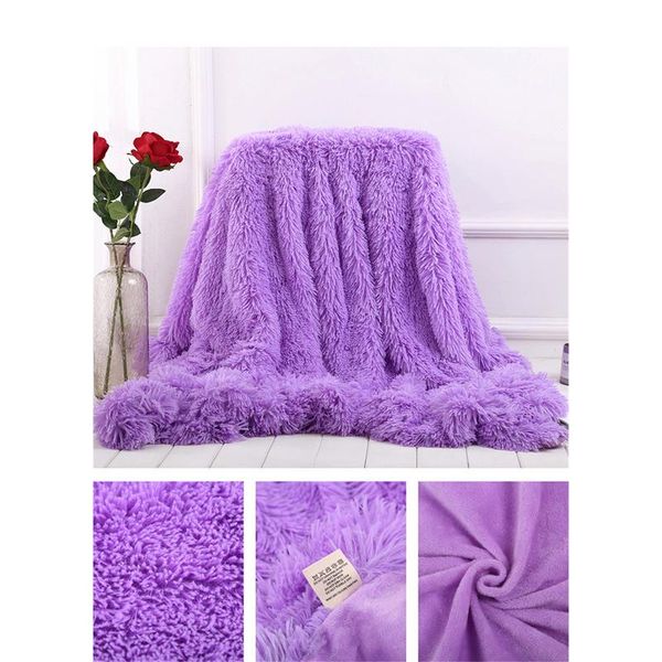 

1pc super soft blanket home sofa use winter throw blanket long shaggy fuzzy double layer fluffy sherpa blankets 2 sizes