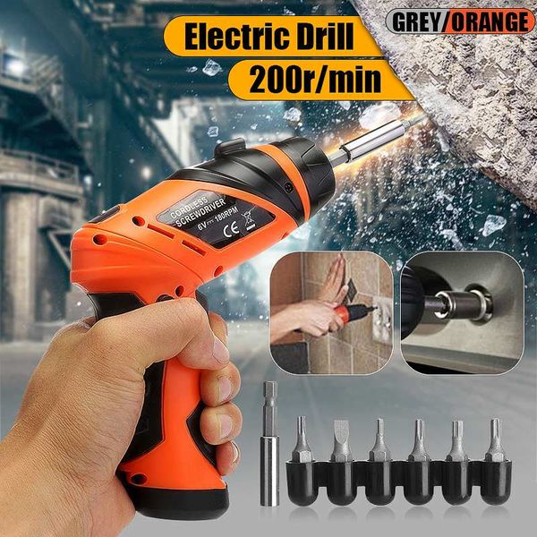 

wireless foldable electric screwdriver 6v power drill multifunction battery operated cordless screw driver screw head power tool