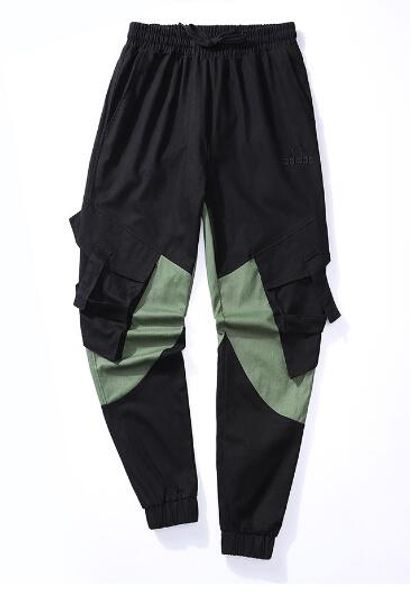 

Men's Cargo Pants Loose Patchwork Colors Pockets Trousers Casual Jogging Drawstring Skateboard Men Pants With Logo