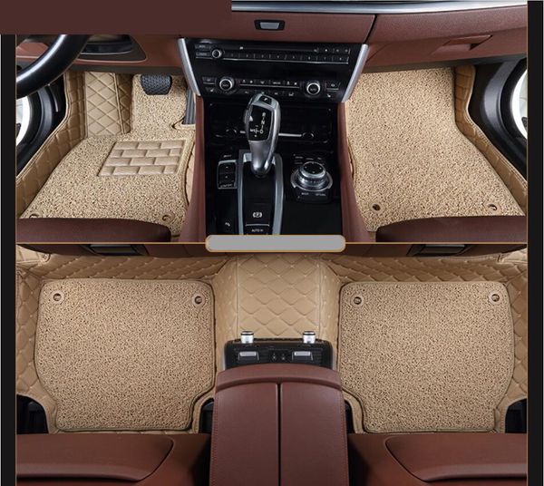 

auto floor mats for land cruiser prado 150 2018 foot step mat embroidery leather wire coil 2 layer