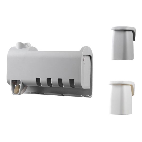 

toothbrush holder set, save space no drill wall mount toothpaste dispenser