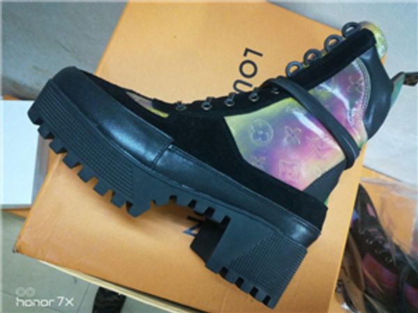 

christmas brand men's design coach men and women running shoes high heel running shoes leather brand racer luxury shoes hococal, Black