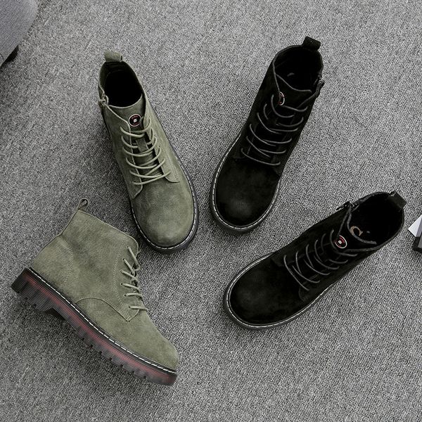 

2019 new buckle winter motorcycle boots women british style ankle boots gothic punk low heel ankle boot women shoe plus, Black