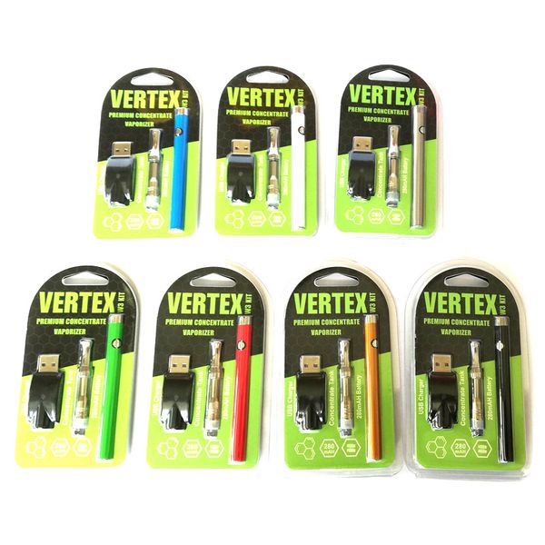 

Vertex Kit 3in1 kits Vaporizer 280mAh VV Battery Vape Pen 0.5ml AC1003 Ceramic Coil Cartridge USB charger DHL Free
