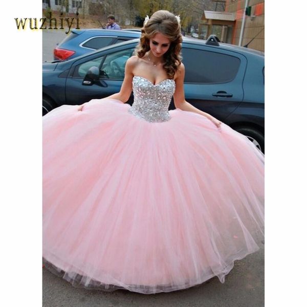 

wuzhiyi elegant evening dress sleeveless quinceanera dresses ball gown tulle first communion dresses for girls strapless dress, White;black