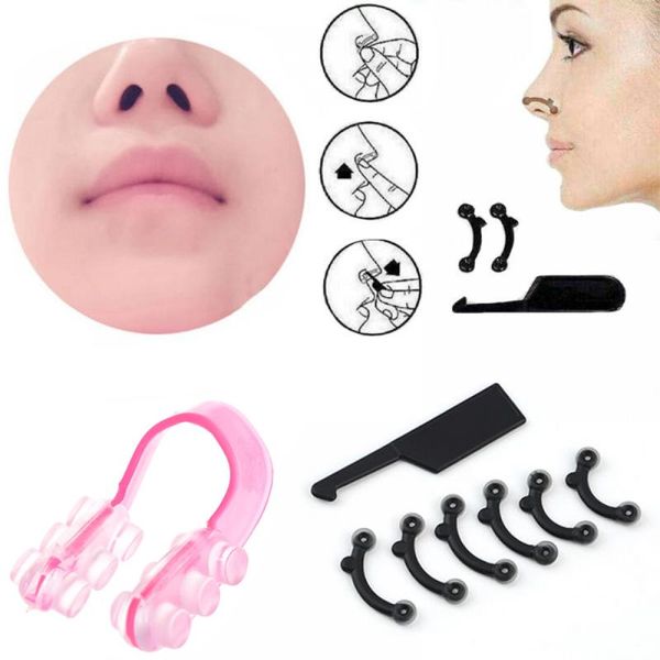 

1 set nose up lifting shaping clipper shaper bridge straightening beauty nose clip corrector massage tool 3 sizes no pain