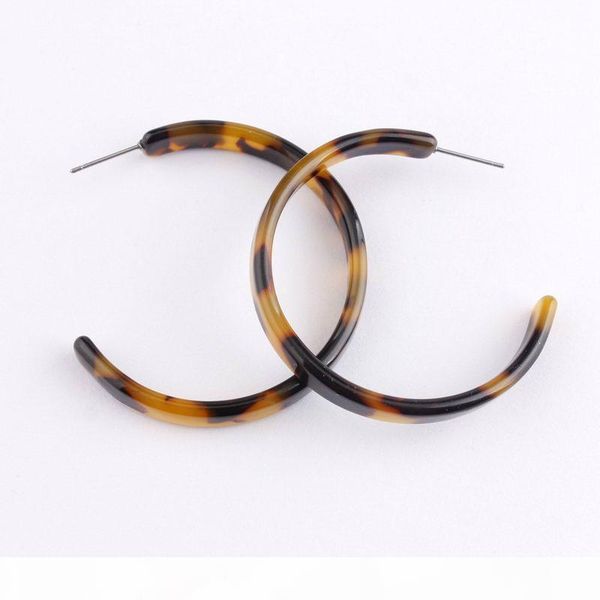 

selling leopard acrylic resin tortoise circle hoop earrings christmas gifts for girls women acetic acid acrylic hoop boutique jewelry, Silver
