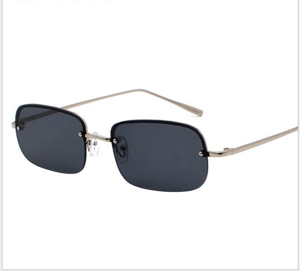 

fashion sunglasses small frame rectangular metal frame sunglasses half frame glasses, White;black