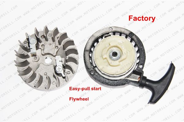 

aluminum pull starter with flywheel easy to pull fit 47cc 49cc 2 stoke mini dirt pocket pit bike moto atv quad ing