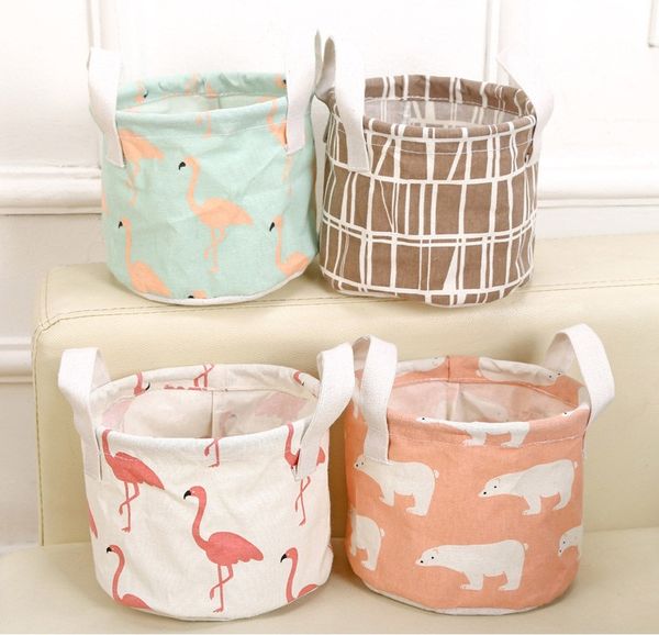 

new 2018 flamingo bear storage baskets bucket kids room toys bins clothing handle organizer laundry bags box fa2168