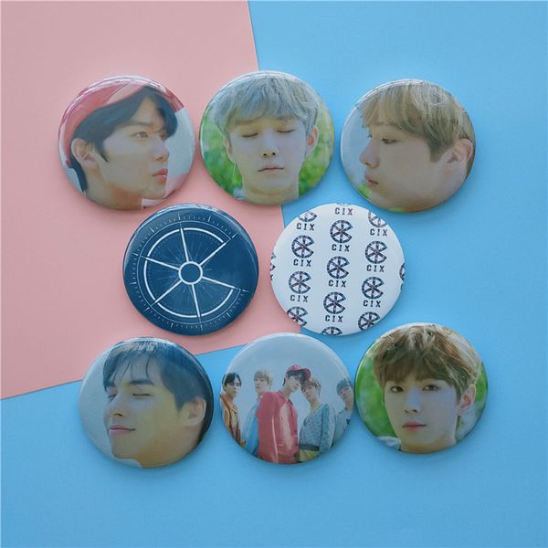 

kpop cix movie star 58mm brooches pins hello jin young seung hun hyun suk yong hee byounggon fans badges fh612, Gray