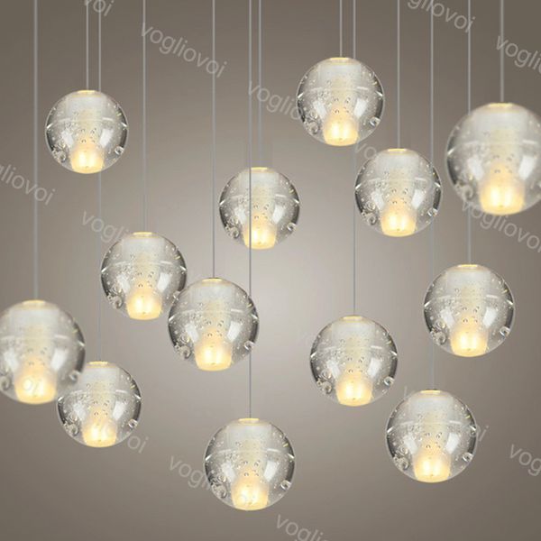 

crystal chandelier lighting glass ball with bubble hanging 2m meteor rain ceiling light g4 warm white stair bar droplight ac110-240v dhl