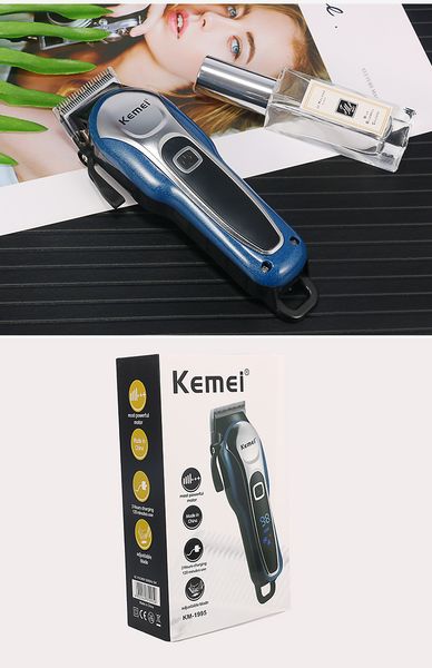 

newst kemei hair trimmer km-1995 cordless professional rechargeable hair clipper haircut machine lcd display sweet07 etesn