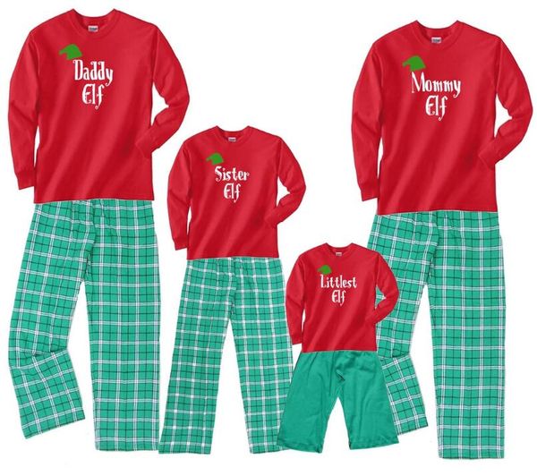 SANTA Rosa di Natale Natale Pigiama famiglia mamma papà bambini Baby famiglia ELF PJ