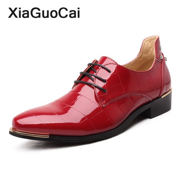 

spring autumn mn leather casual shoes british luxury men dress shoes oxfords lace up fashion business wedding footwear big size, Black