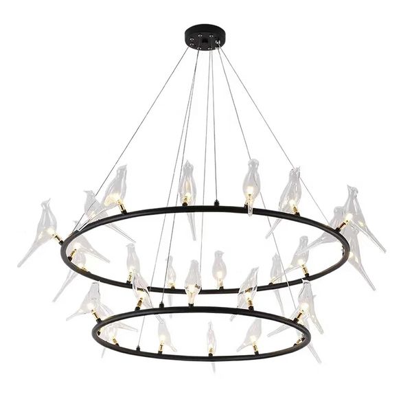 

nordic creative personality bird glass pendant lights living room dining room bedroom black white minimalist iron pendant lights glass