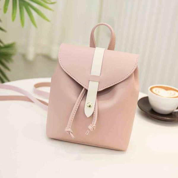 

women's mini backpack pu leather kawaii bookbag cute graceful satchel small school bags for girls knapsack sac #t5p