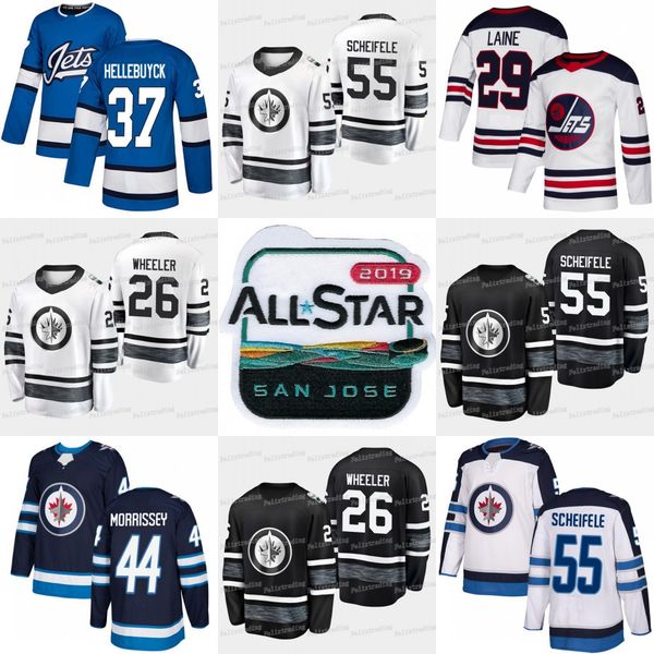 

Winnipeg Jets 2019 All Star 55 Mark Scheifele 26 Blake Wheeler Patrik Laine Connor Hellebuyck Laurent Brossoit Dustin 33Byfuglien Jerseys