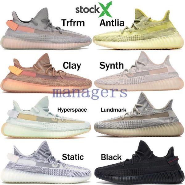 

kanye west antlia synth lundmark black static reflective designers shoes gid glow clay true form hyperspace zebra running shoes with box