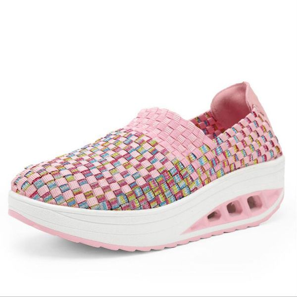 

bjyl womens shoes mesh cloth shoes breathable platform womens shoes summer casual shoe, Black;yellow