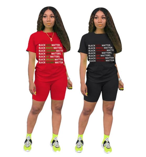 

two piece dress 2021 summer women 's suits beauty wear fashion sports casual solid color letter printing t- shirt shorts - set, White