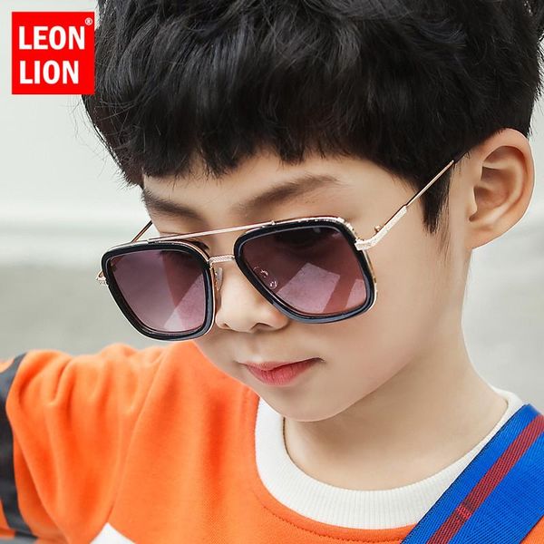 

leonlion alloy square sunglasses kid vintage sun glasses children pink sunglasses boys girls gafas de sol mujer oculos feminino mxrjh, Blue