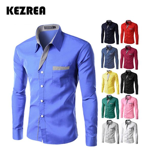 

kezera new fashion brand camisa masculina long sleeve shirt men korean slim design formal casual male dress shirt size -4xl, White;black