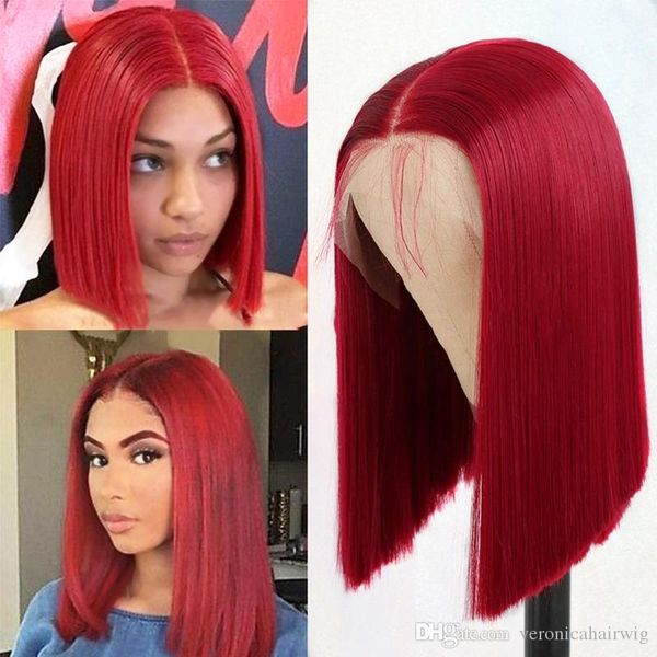 Short Bob Natural Straight Hair Heat Resistant Glueless Synthetic