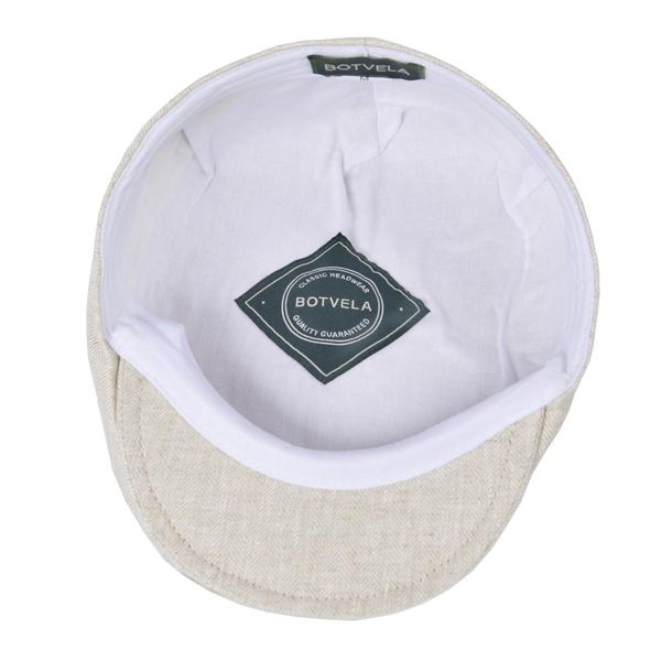 

botvela flat cap for men women herringbone linen newsboy caps lightweight driver ivy hat bakerboy hats summer boina 006, Blue;gray