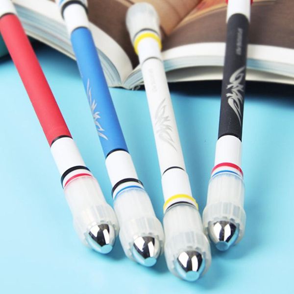 

spinning rotation pen smooth surface ant-slip anti-drop pen with 0.5 head for fluent writing d10, Blue;orange
