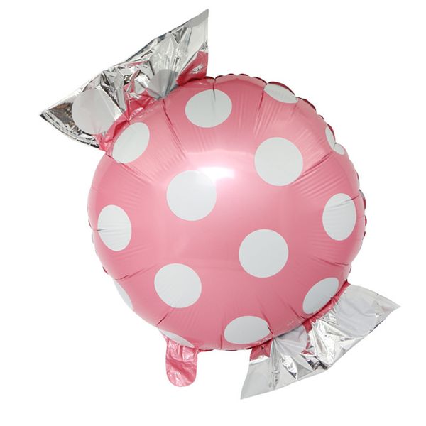 

candy shape foil balloon 6pcs dot pattern decorative aluminum foil balloon party ornament pink