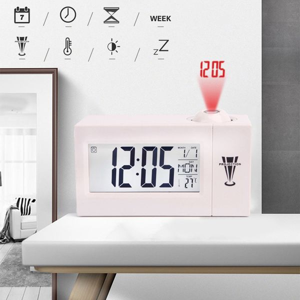 2019 Projection Alarm Clock Ceiling Display Snooze Desk Table