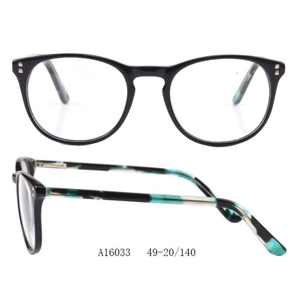 

wholesale glasses frame women pure acetate eyewear round glasses frames for female spring hinge circle eyeglass women five pairs, Black