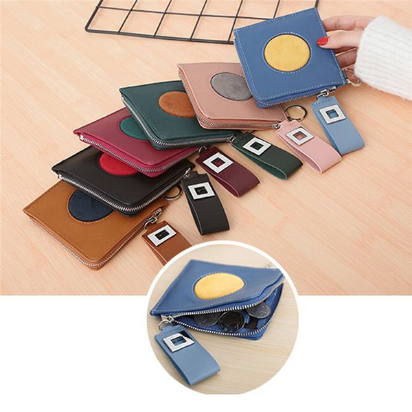 

monederos para mujer monedas splicing impact color fabric handheld zipper coin square bag height quality ma'am pouch mini purse, Red;black