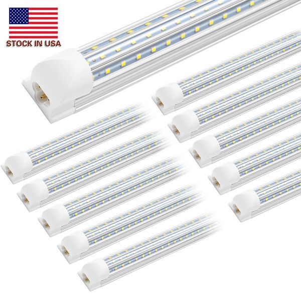 8 Fuß LED-Ladenbeleuchtung, 8 Fuß Kühltür-Gefrierschrank-LED-Beleuchtungskörper, 3 Reihen 150 W 14400 lm, D-förmige fluoreszierende LED-Röhrenleuchten, klare Abdeckung