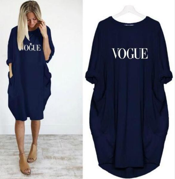 

letter print womens casual dresses loose big pocket womens designer dresses long sleeve females fashion clothing, Black;gray