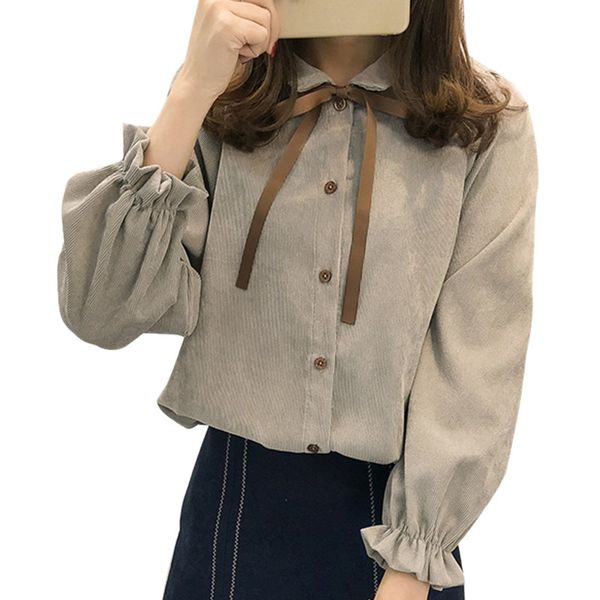 

office ladies blouse spring autumn fashion long sleeve bow slim white shirt