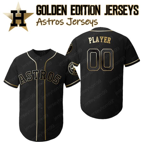 

Custom Astros Golden Edition jerseys Alex Bregman Jersey Carlos Correa Springer Altuve Verlander Ryan Bagwell Biggio Gurriel Brantley