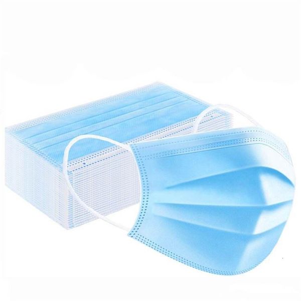 

dhl ship fast delivery fablue color 20 1pcs with earloop mask blue 3ply dust waterproof masks 8l56