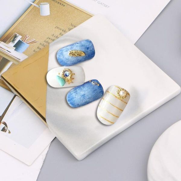 

marble stone square round gel polish palette nail art color display show holder