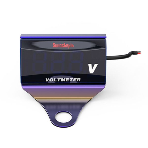 

led motorcycle voltmeter waterproof stainless steel+acrylic electronics