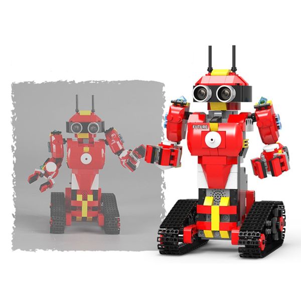 

электроника роботы 448 шт строительные блоки программирование робота собранный игрушки перезаряжаемые с треками управления удаленным app кра