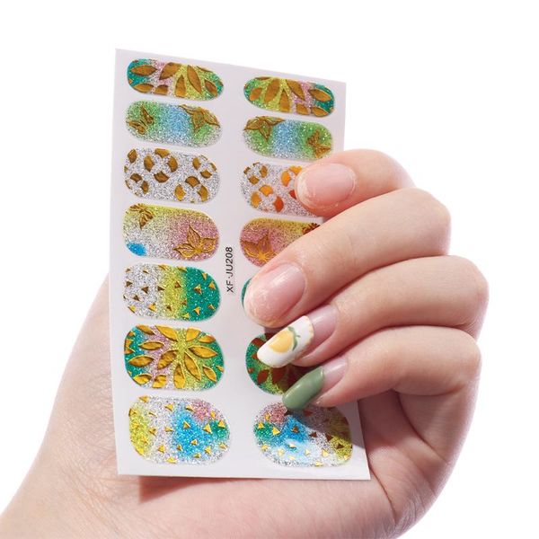 

1 sheet beauty nail stickers polish gel foils colorful gold silver stickers decal manicure gilding glitter nail art tools tips, Black