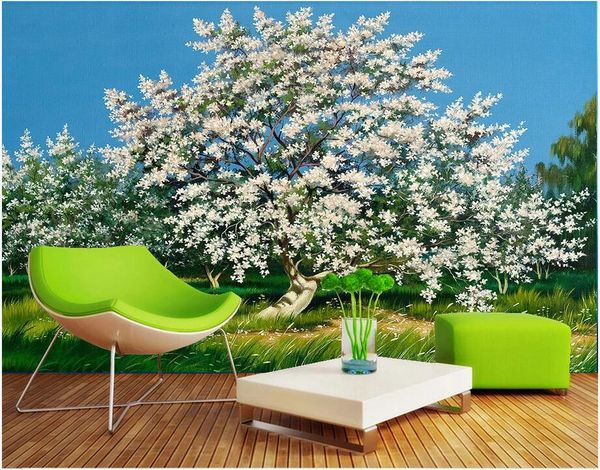 

wall stickers custom p mural beautiful oil painting flower landscape wall decoration painting home decor wall art 3d stickers