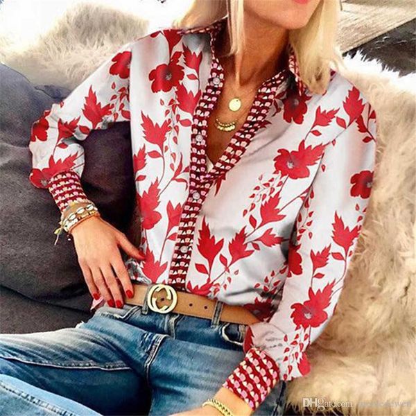 

женин кнопки вниз Ѭђбака оен одежда 2019 женка мода  длиннм Ѭђкавом пеаи, White