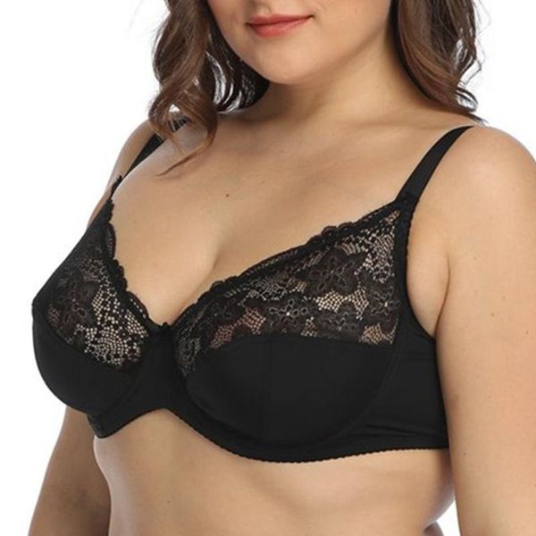 

bras womens lace bralette underwired seamless underwear lingerie large cup brassiere, Red;black