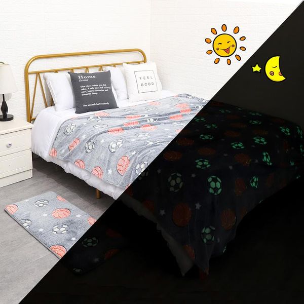 

glow in dark flannel fleece super soft for kids children weighted blanket no harm non-slip blankets